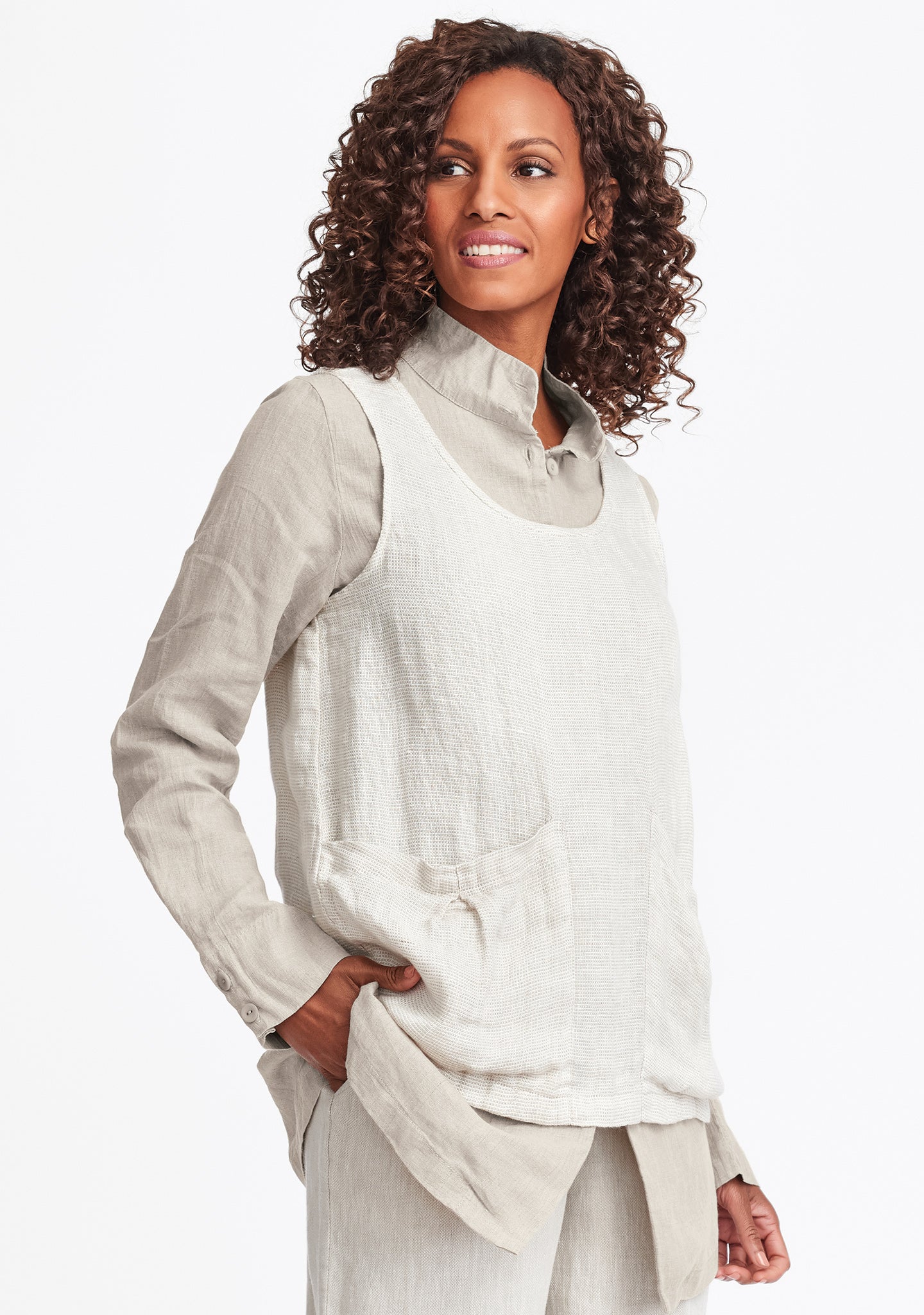 slouch tank linen tank top natural