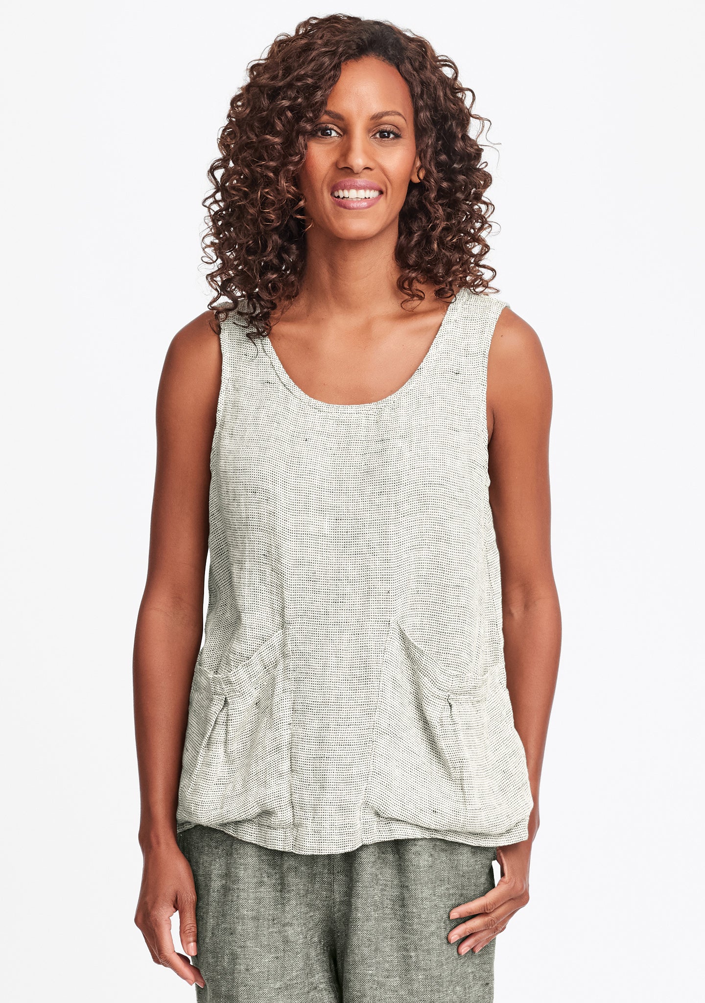 slouch tank linen tank top green