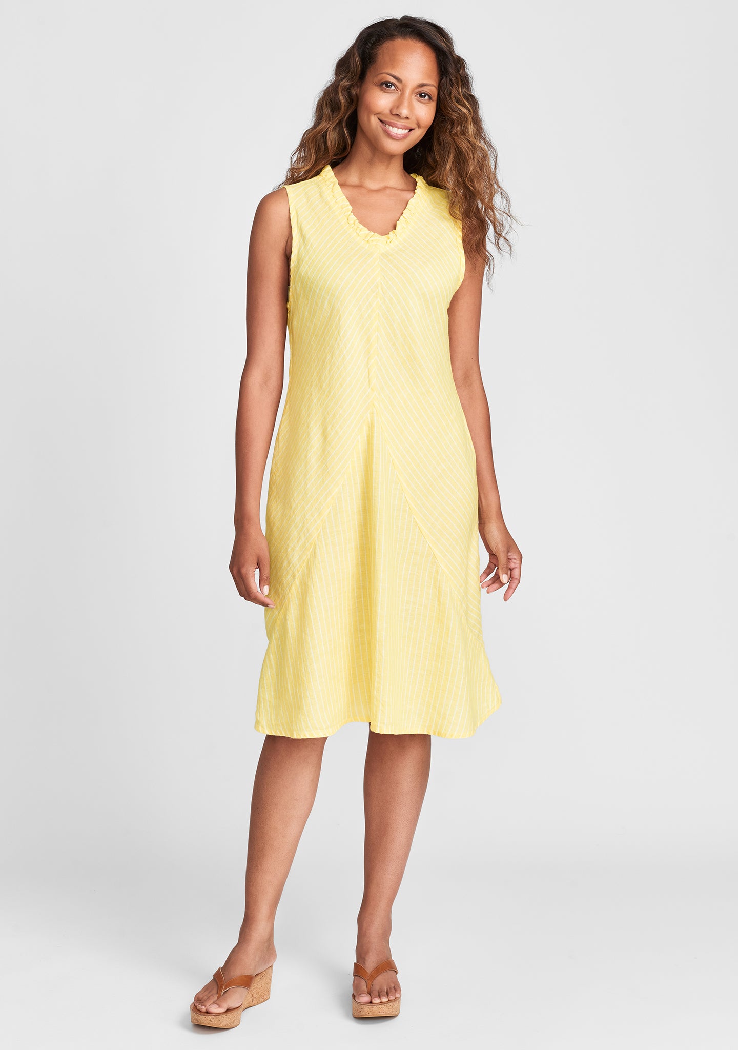 special dress linen shift dress yellow