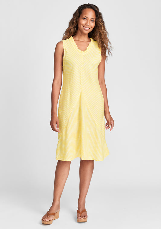 special dress linen shift dress yellow