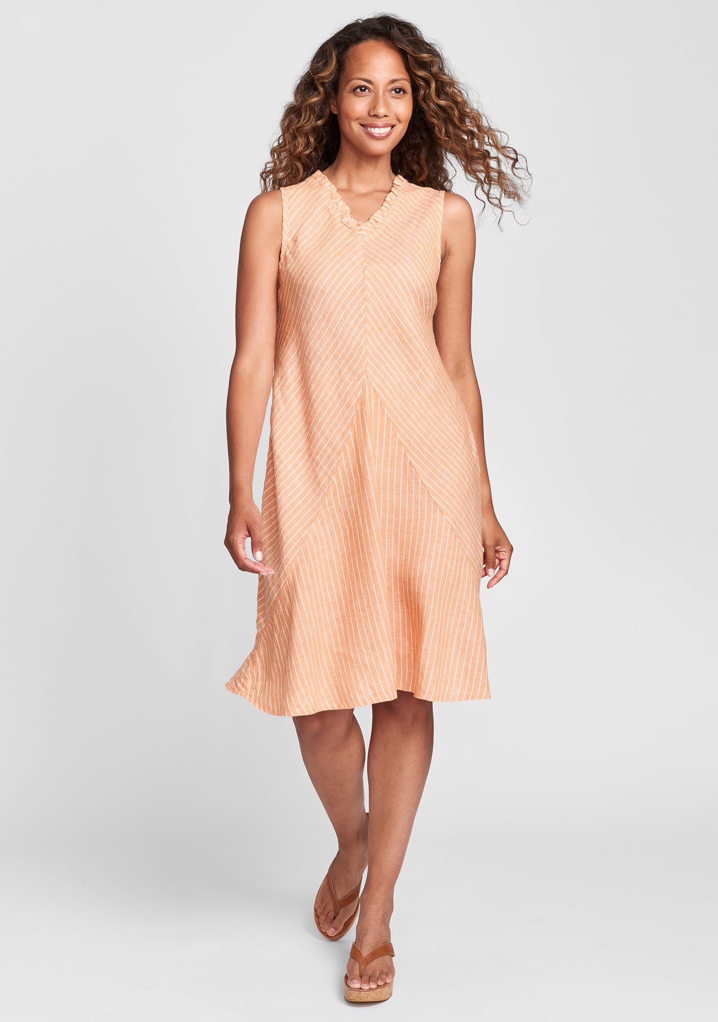 special dress linen shift dress orange