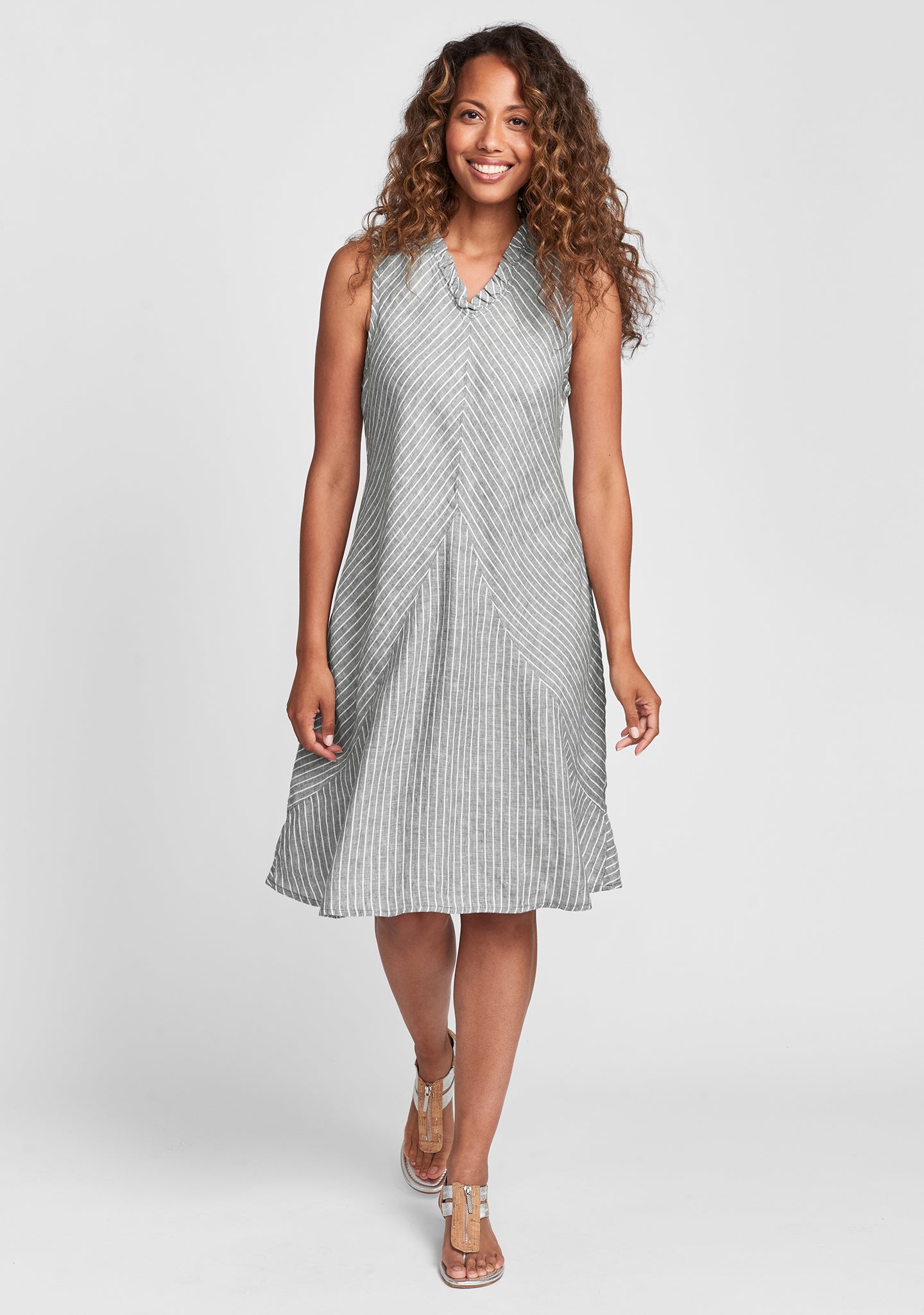 special dress linen shift dress grey
