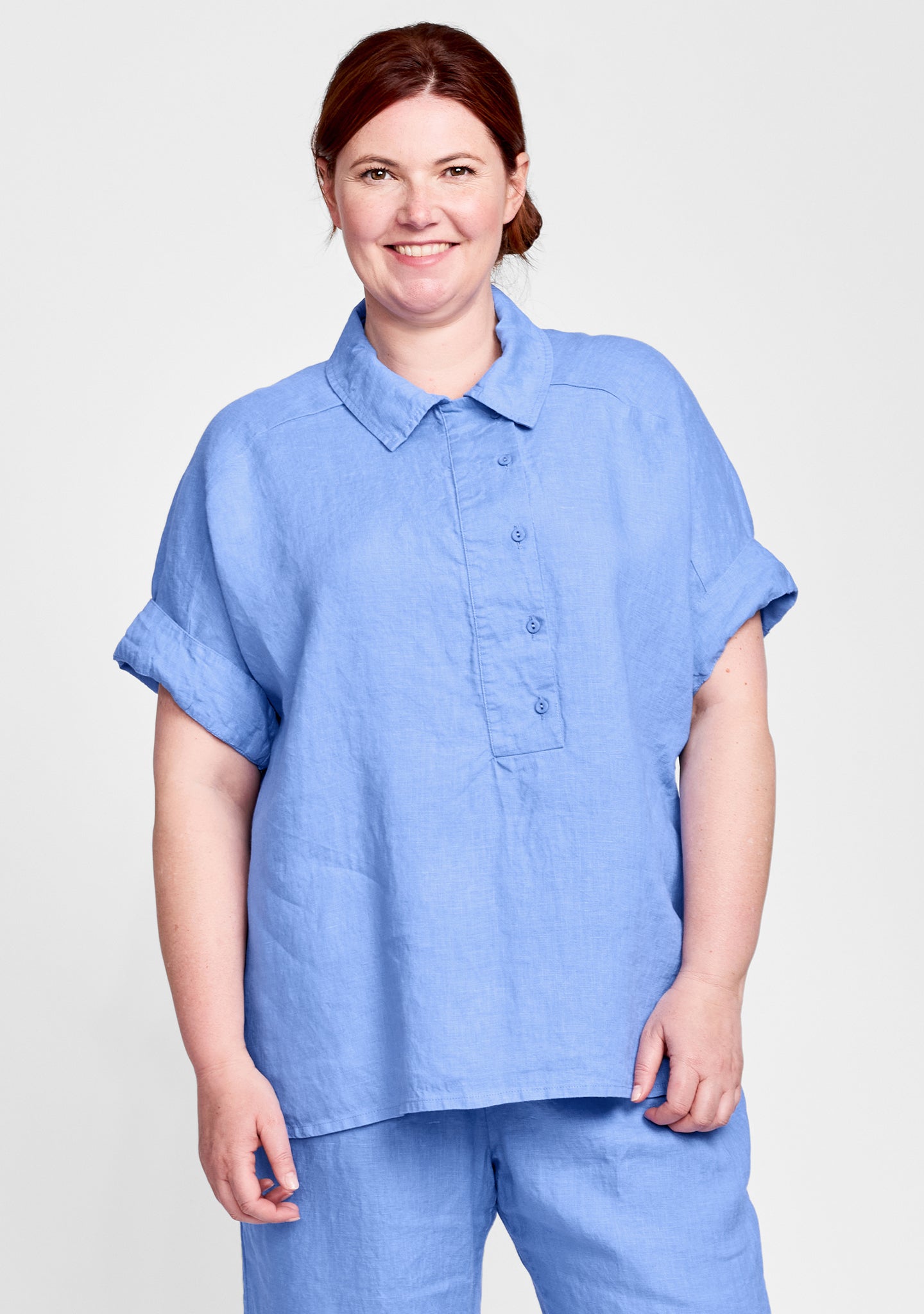 sporty shirt linen shirt blue