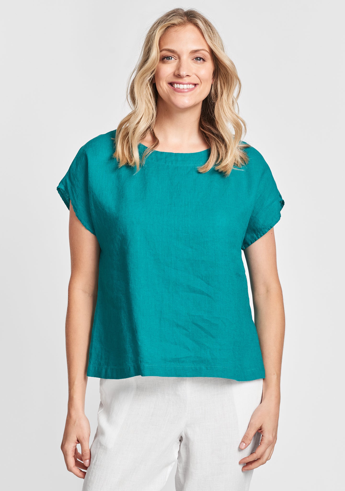 starling top linen shirt green