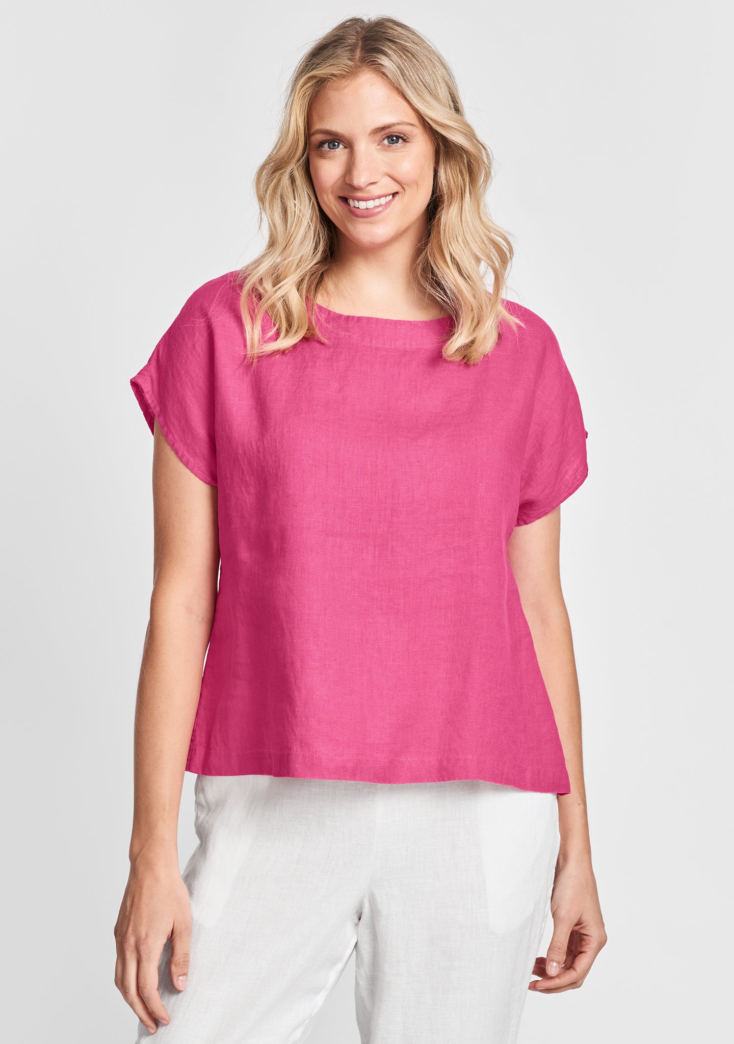 starling top linen shirt pink