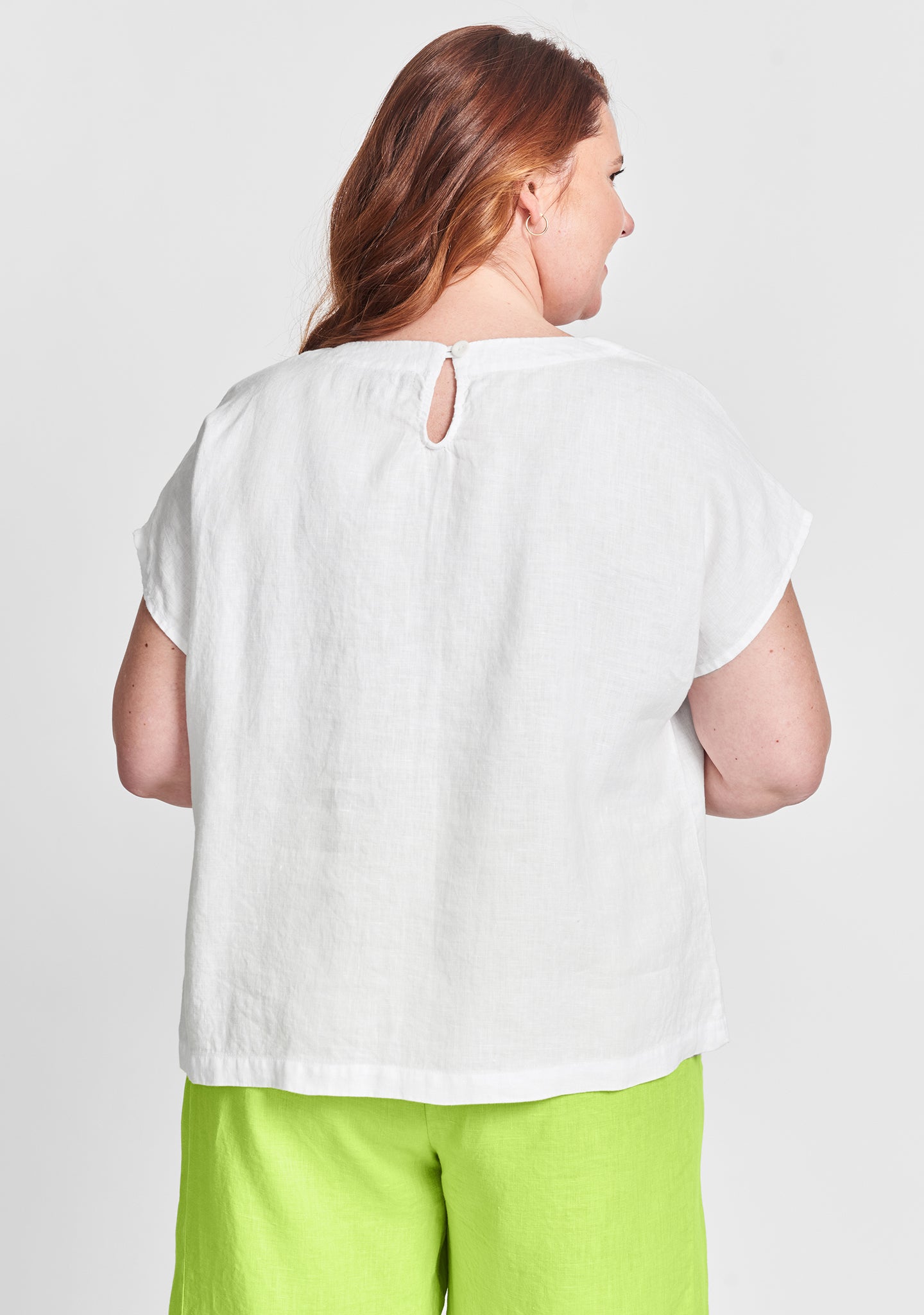 starling top linen shirt details