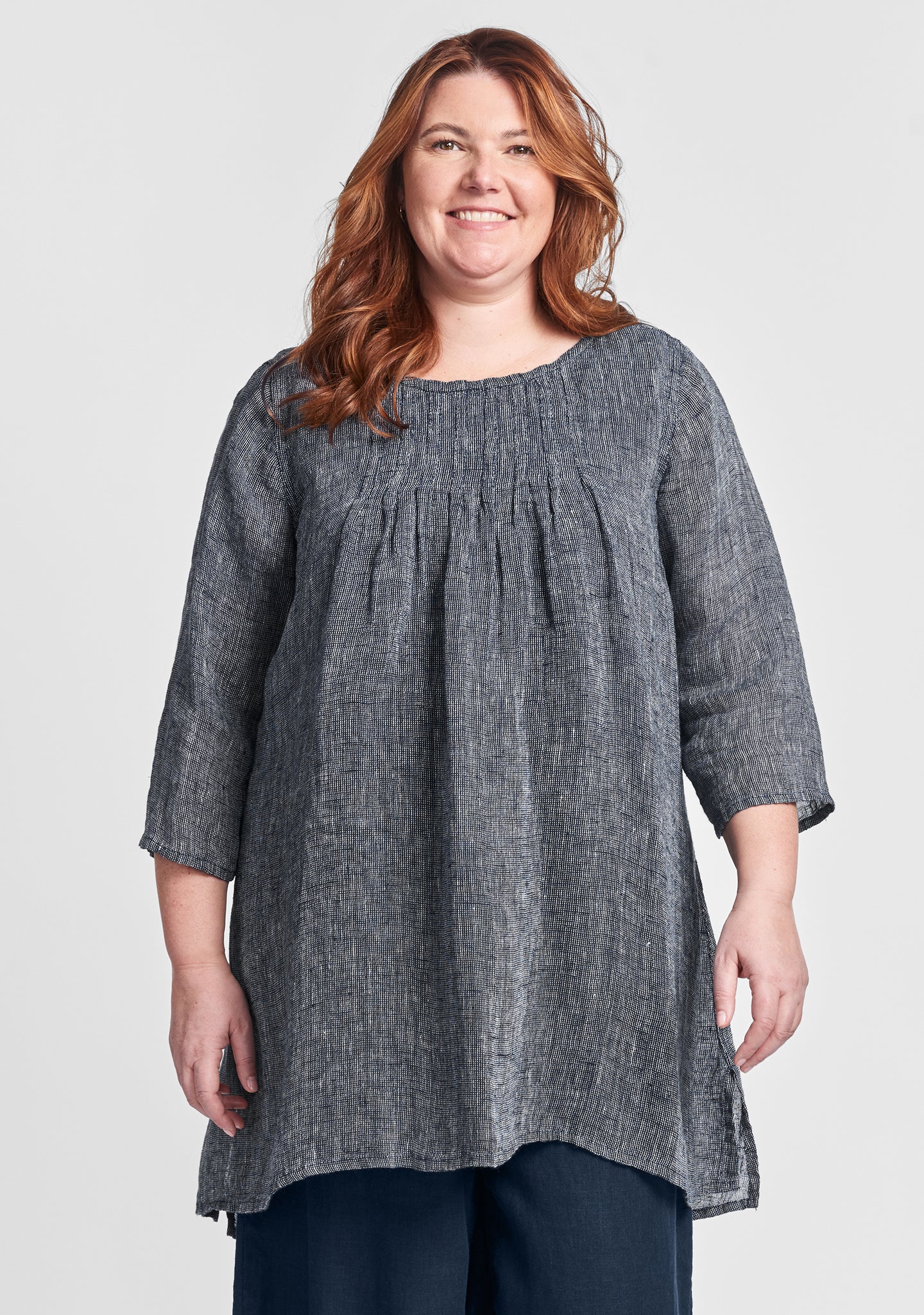 bravo tunic linen shirt blue