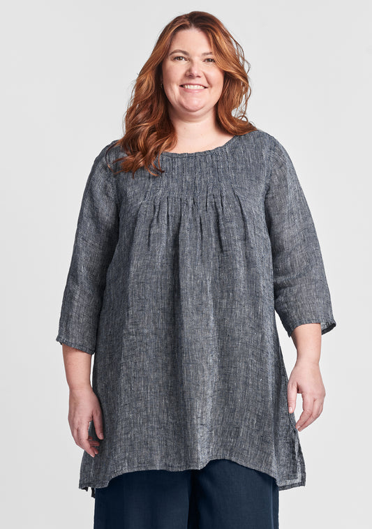 bravo tunic linen shirt blue