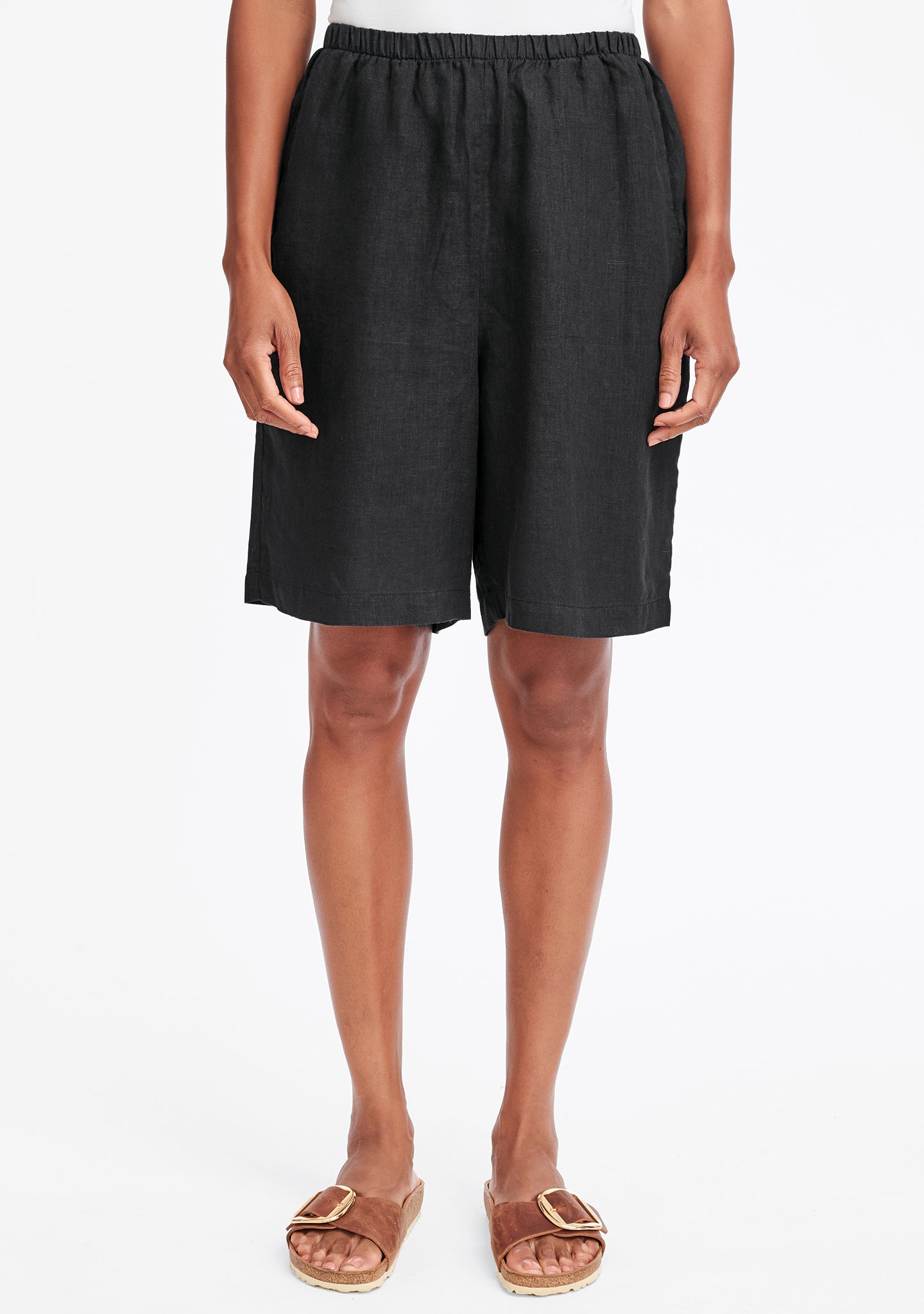 sun shorts linen shorts black