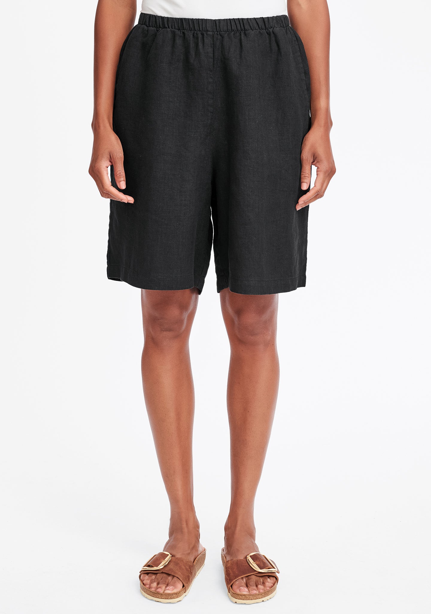 sun shorts linen shorts black