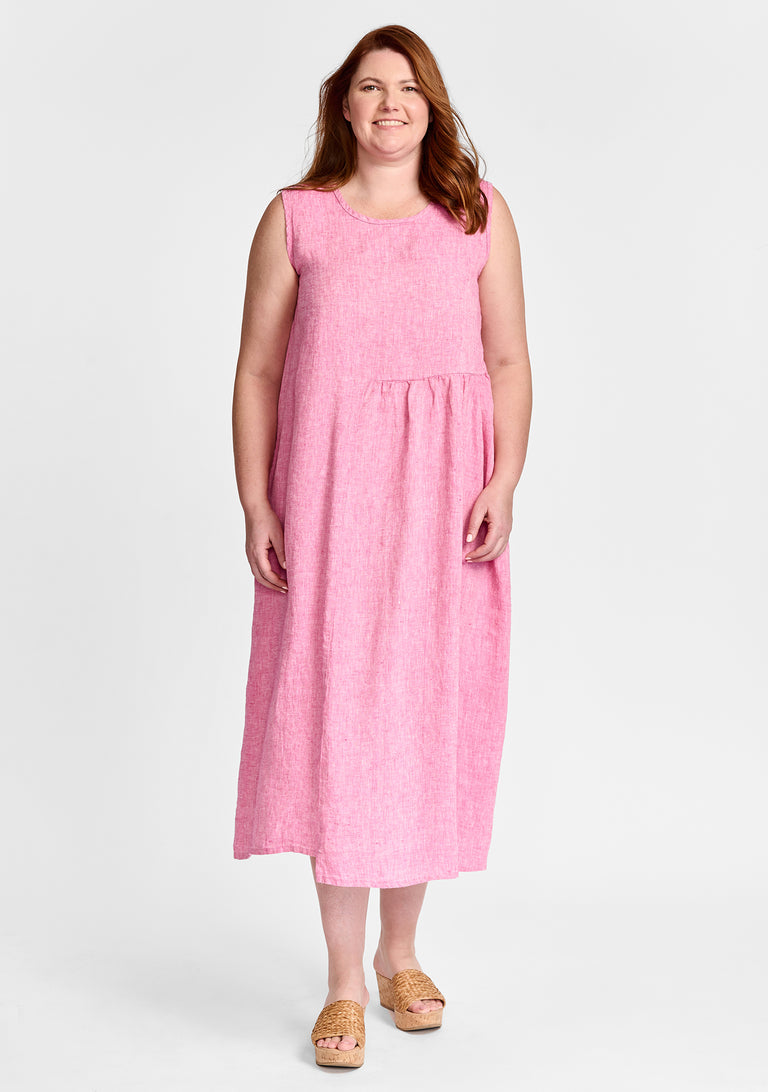 FLAX linen dress in pink