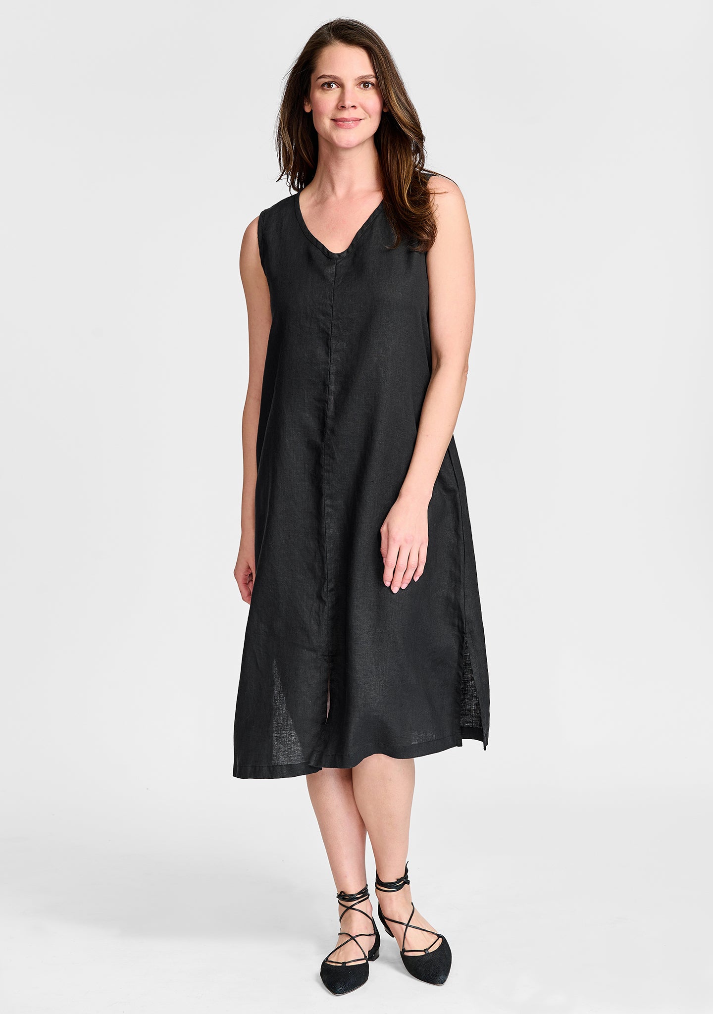FLAX linen dress in black