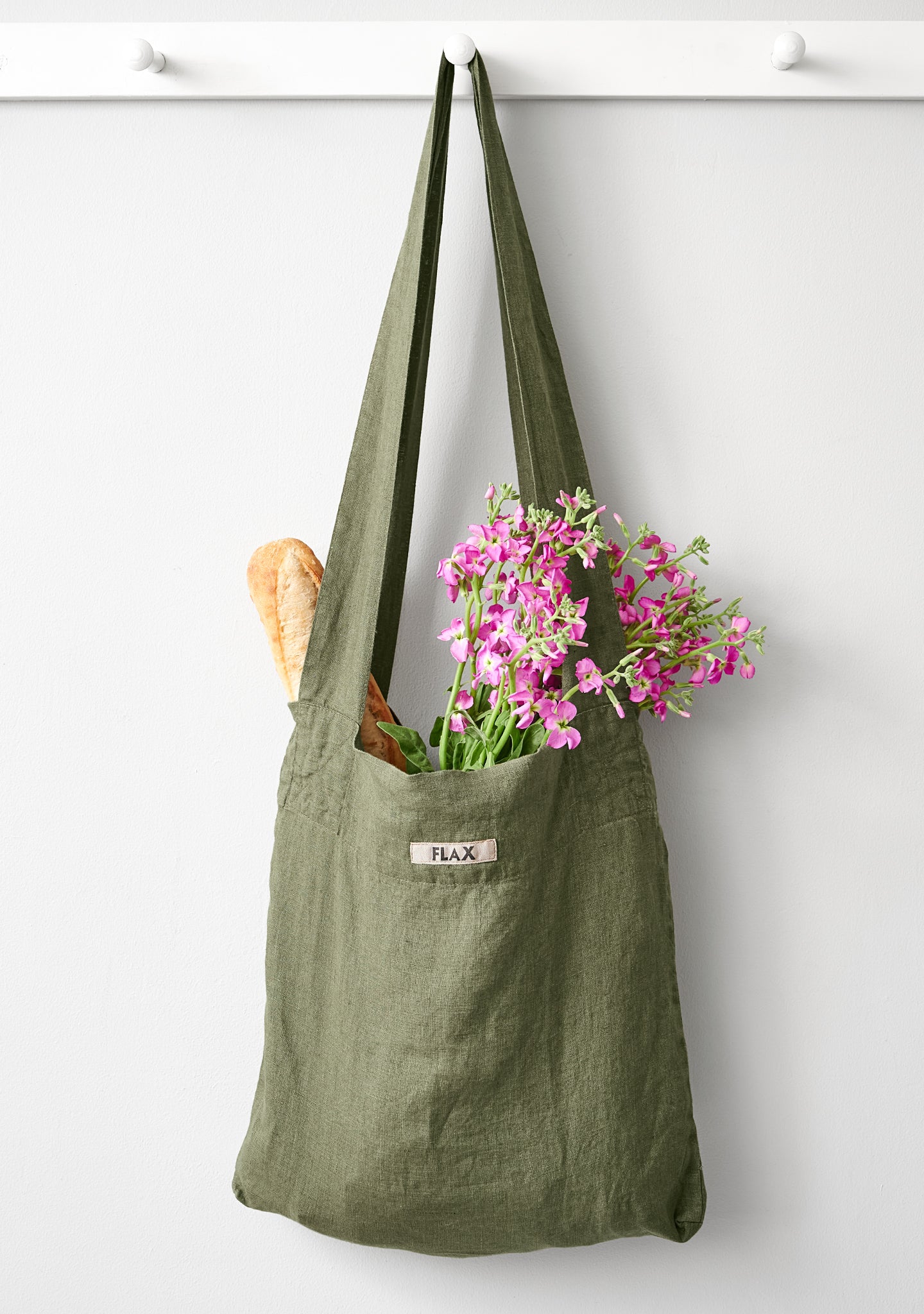 the bag linen shopping bag green