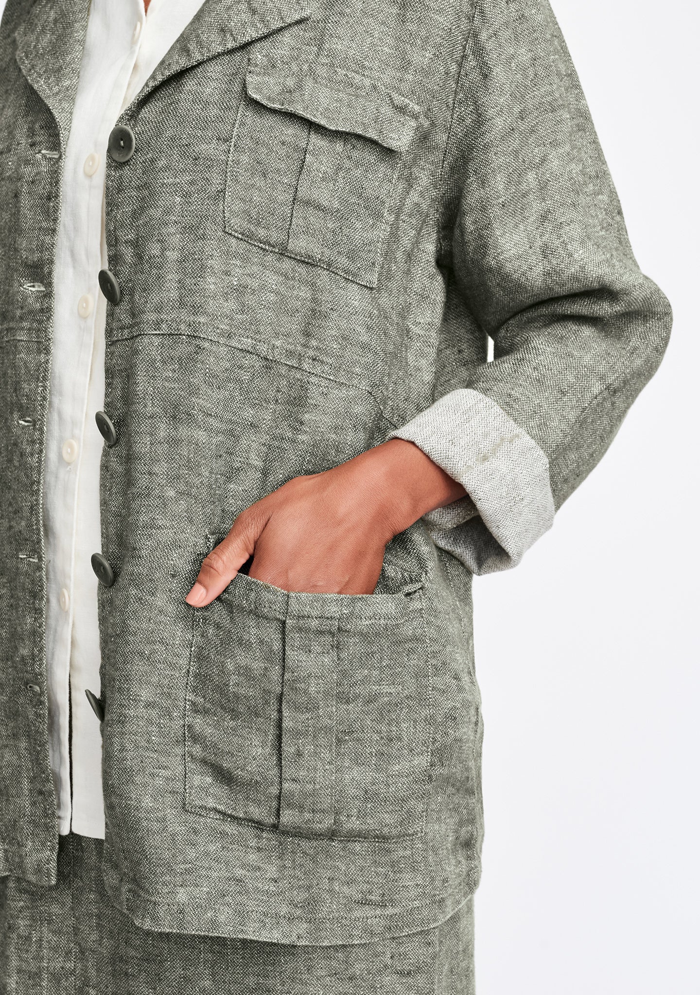 the safari linen jacket details