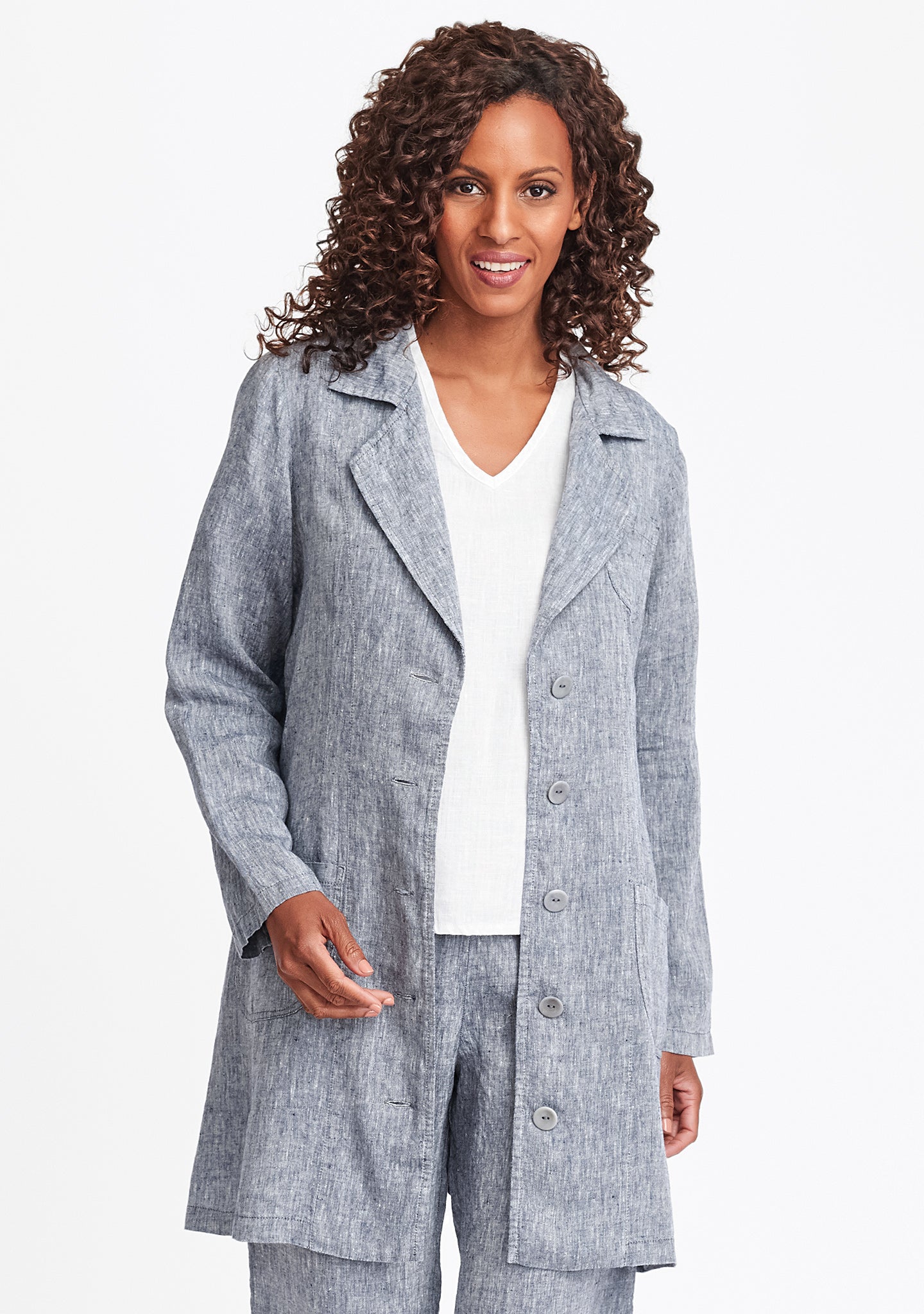 the traveler linen jacket blue