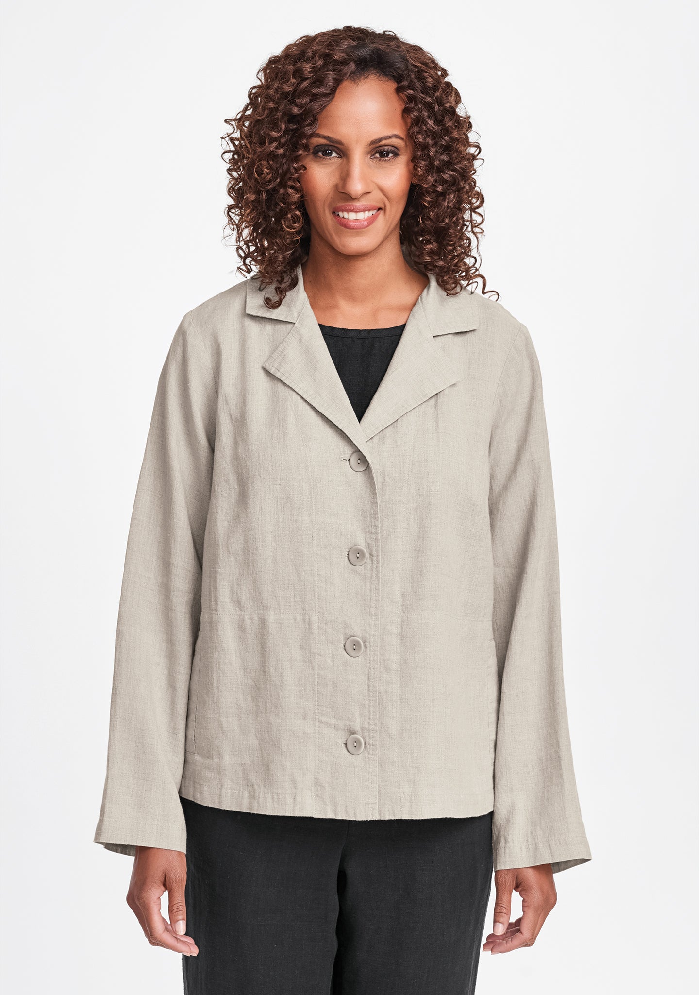travel caper linen jacket natural