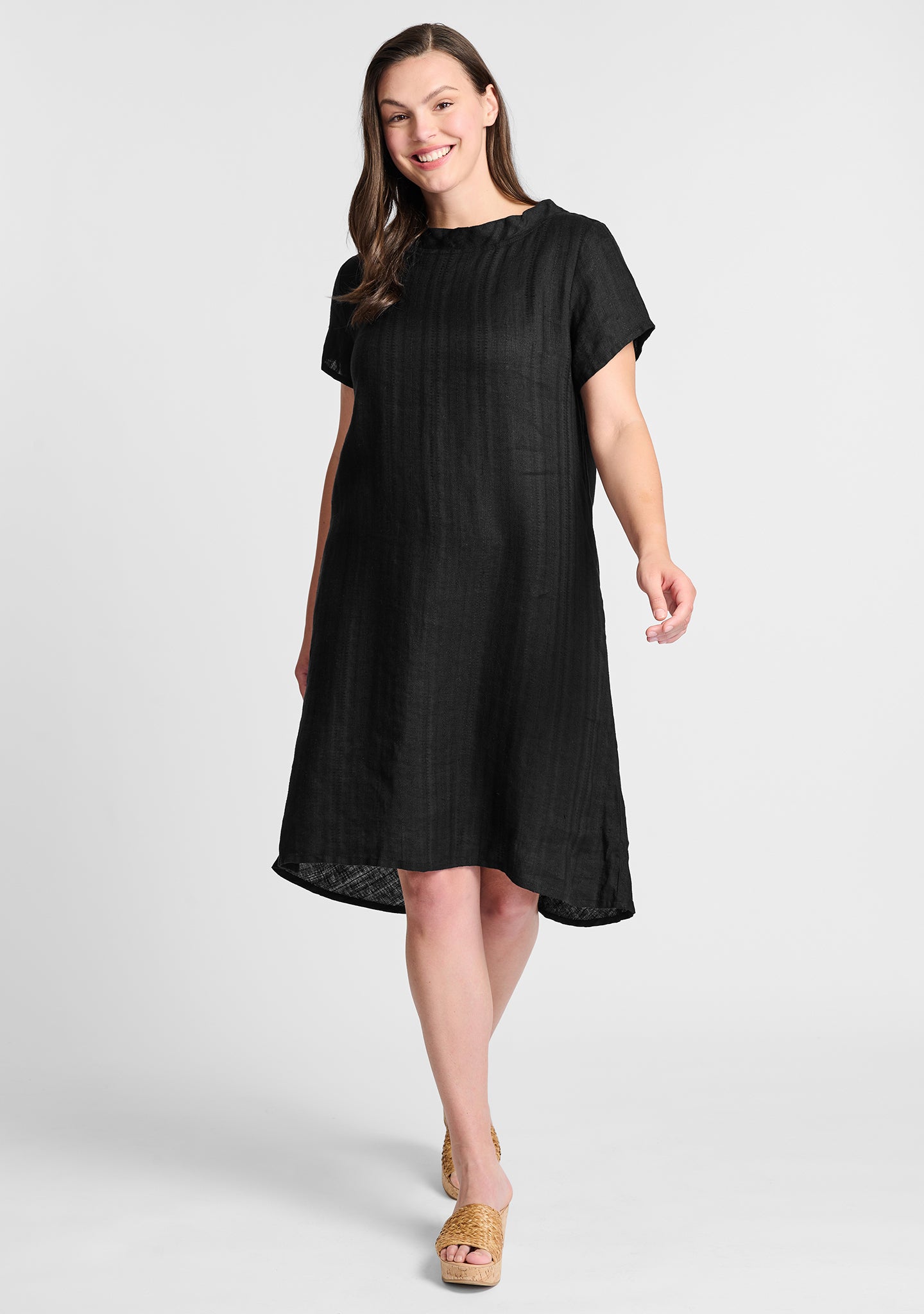 truly dreamy dress linen shift dress black