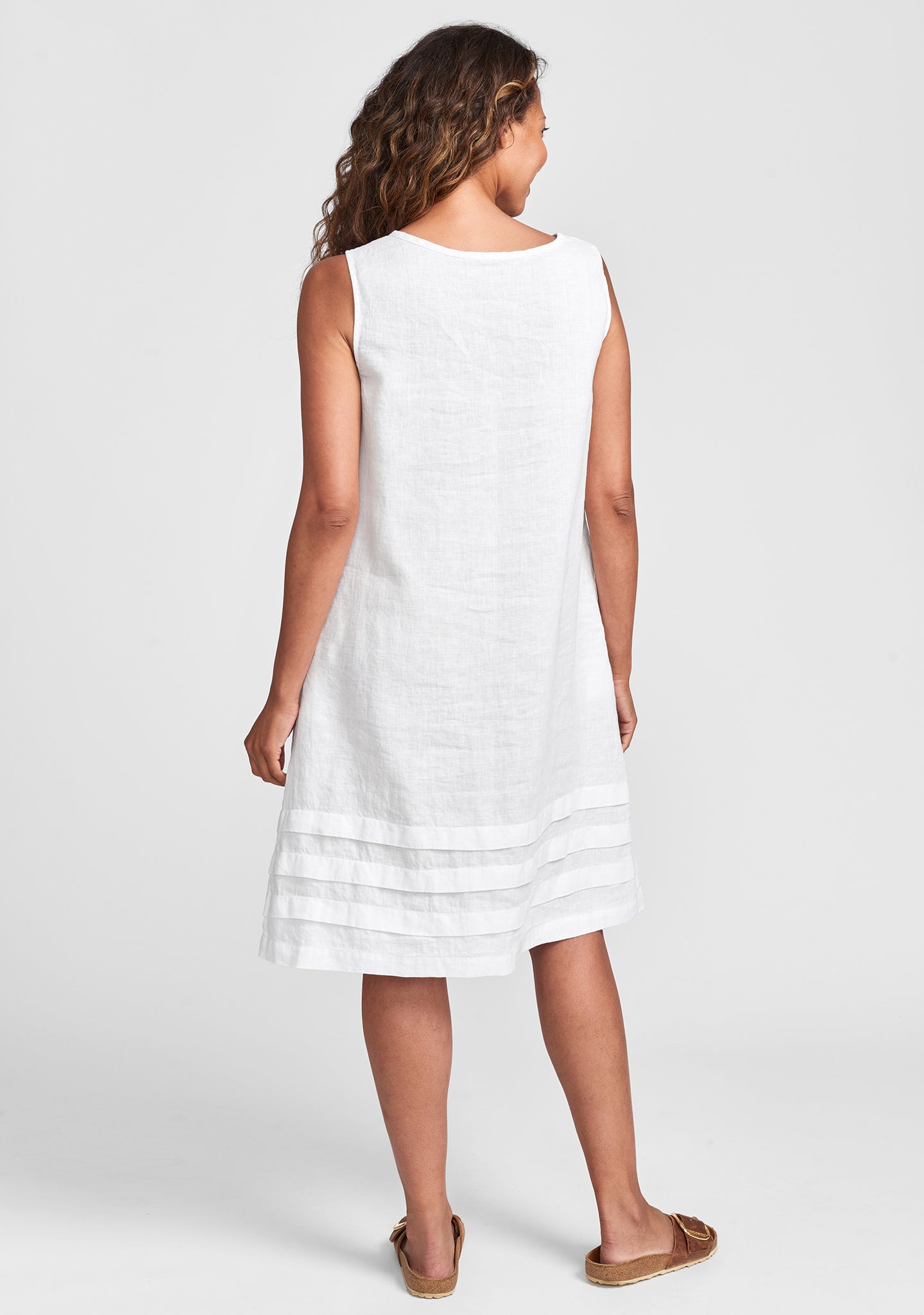 tuck dress linen shift dress details