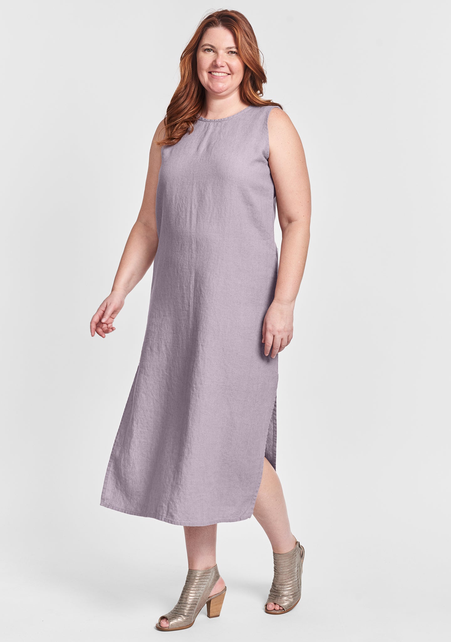 two way dress linen maxi dress purple