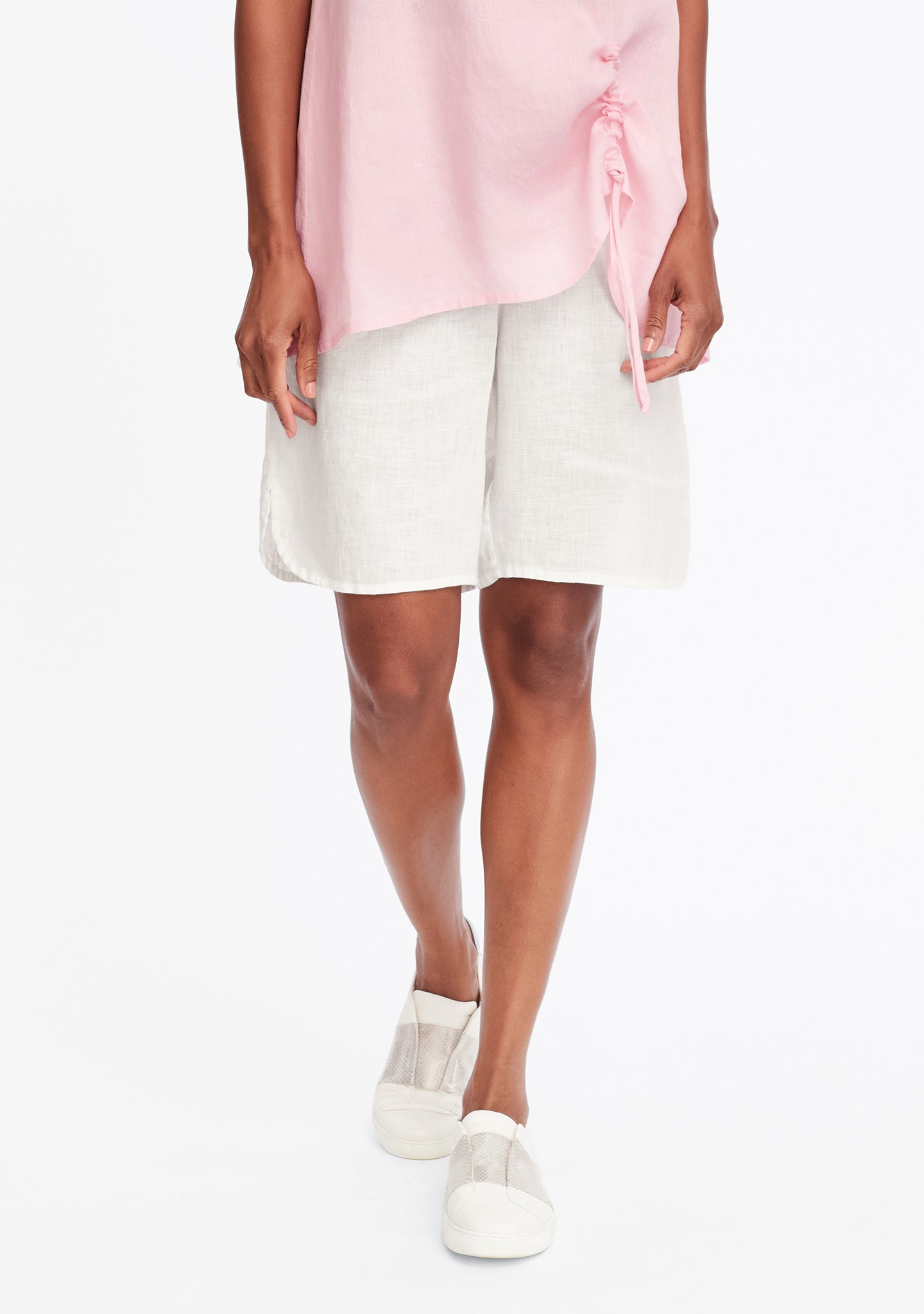 undershort linen shorts white