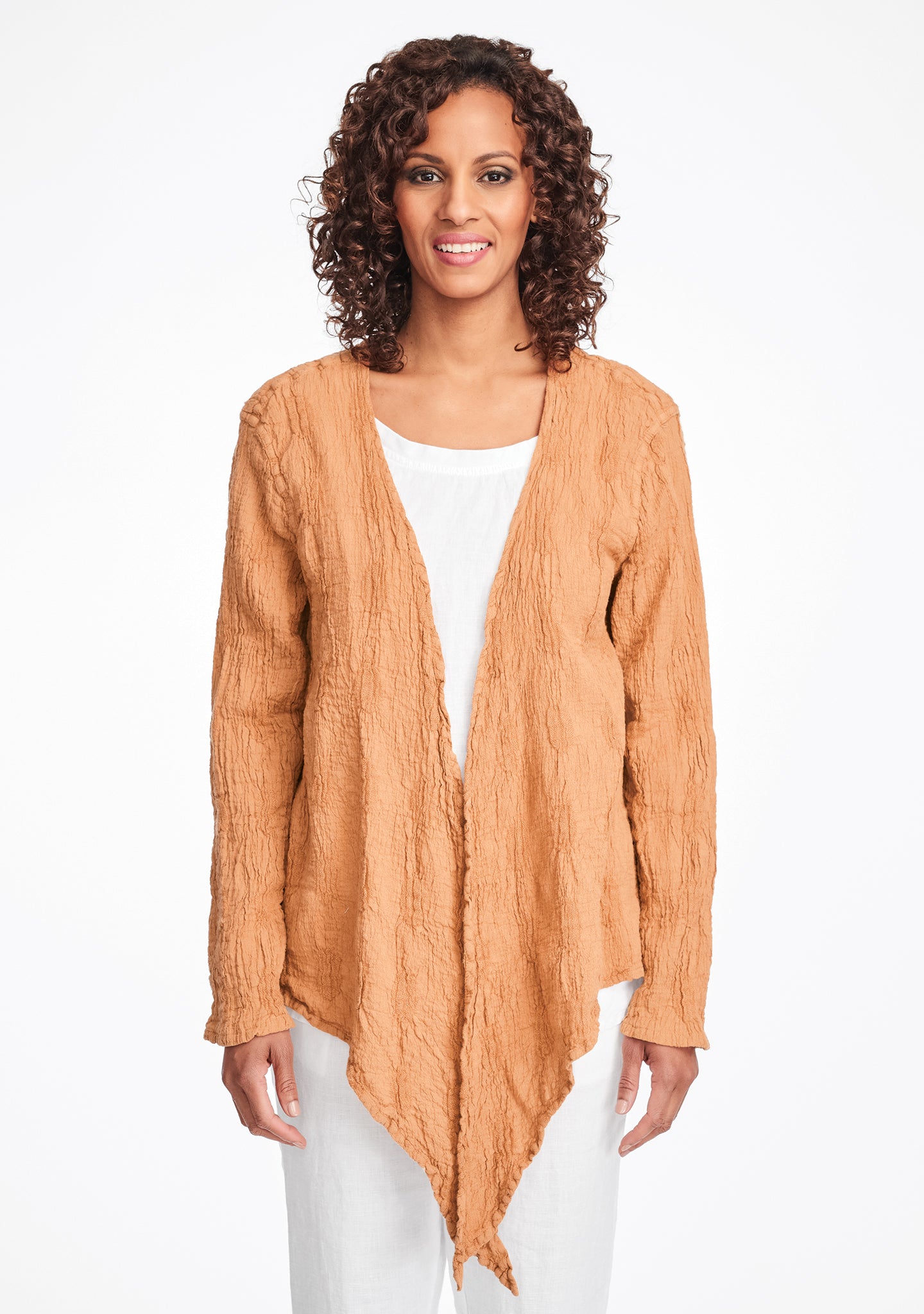 urban shrug linen cardigan orange