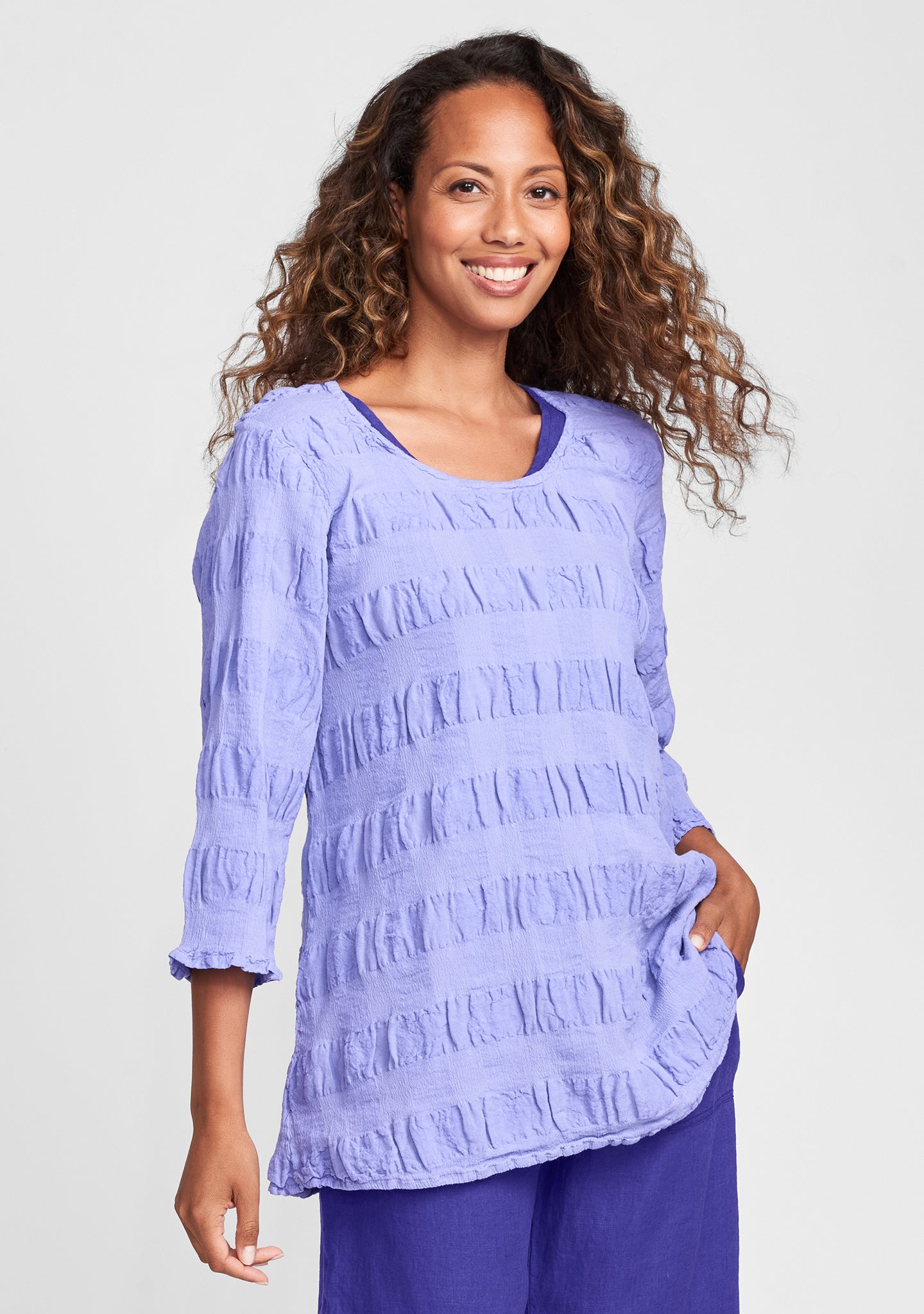 urban top linen shirt purple