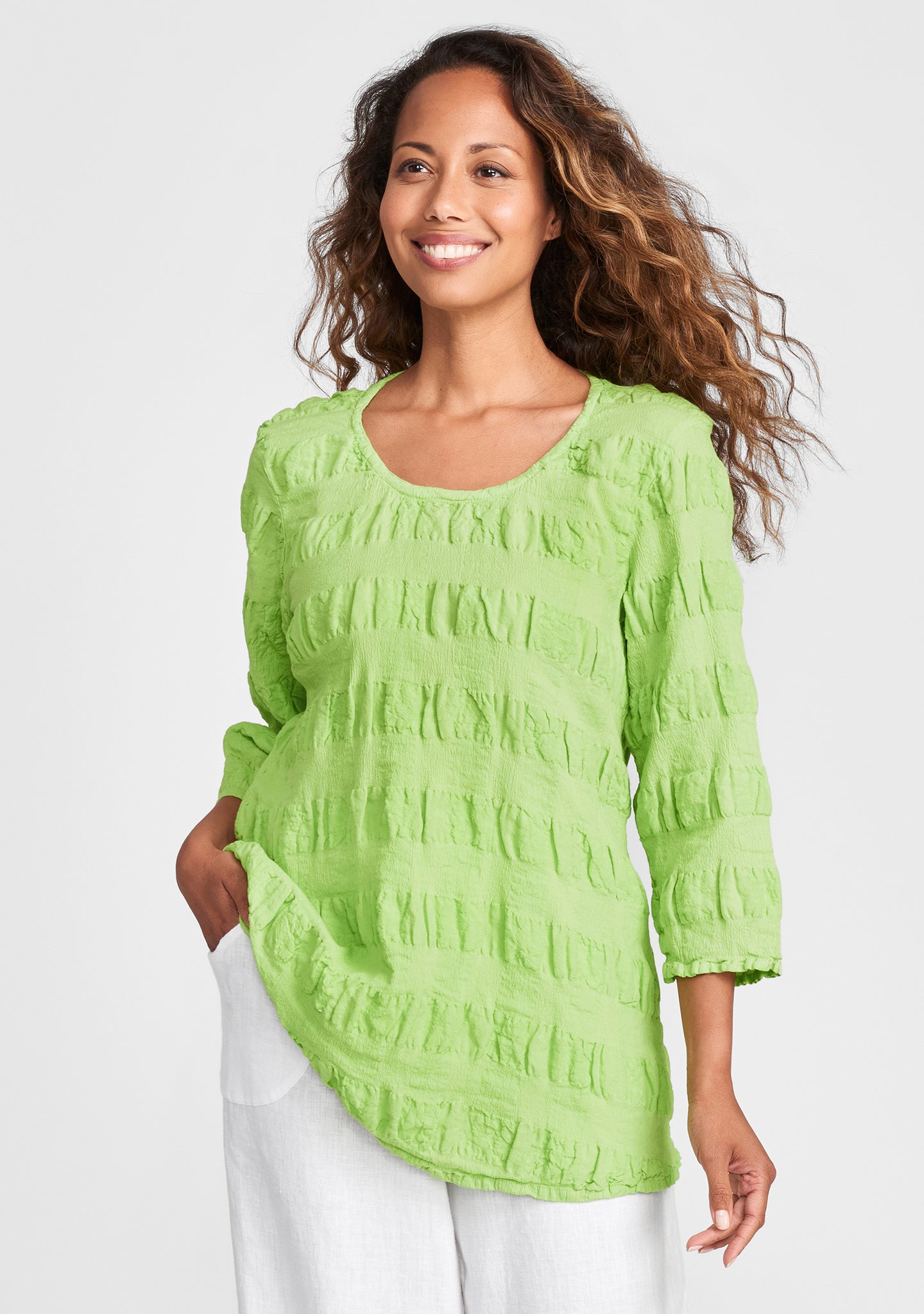 urban top linen shirt green