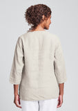 v pullover linen shirt details