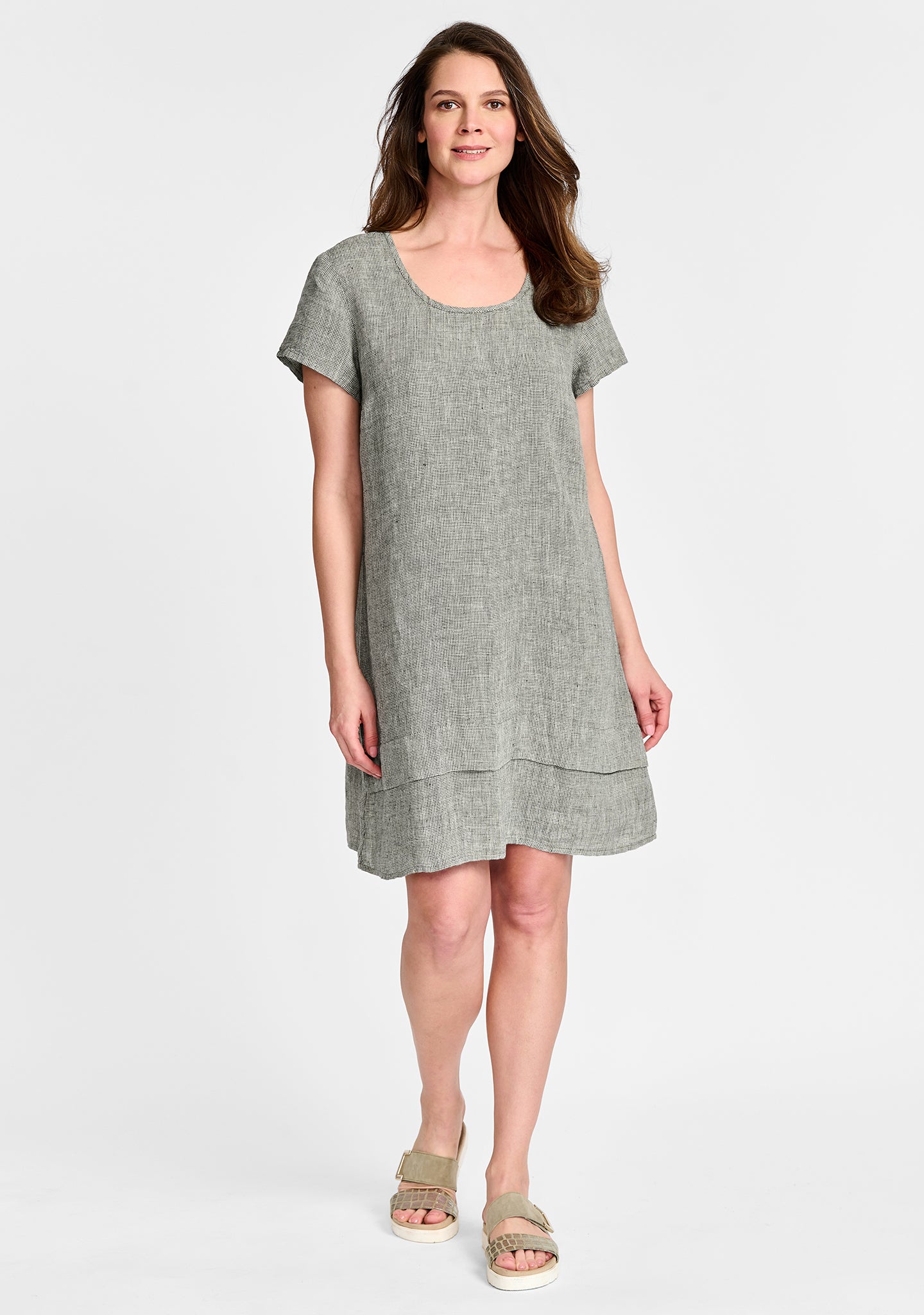 FLAX linen dress in grey