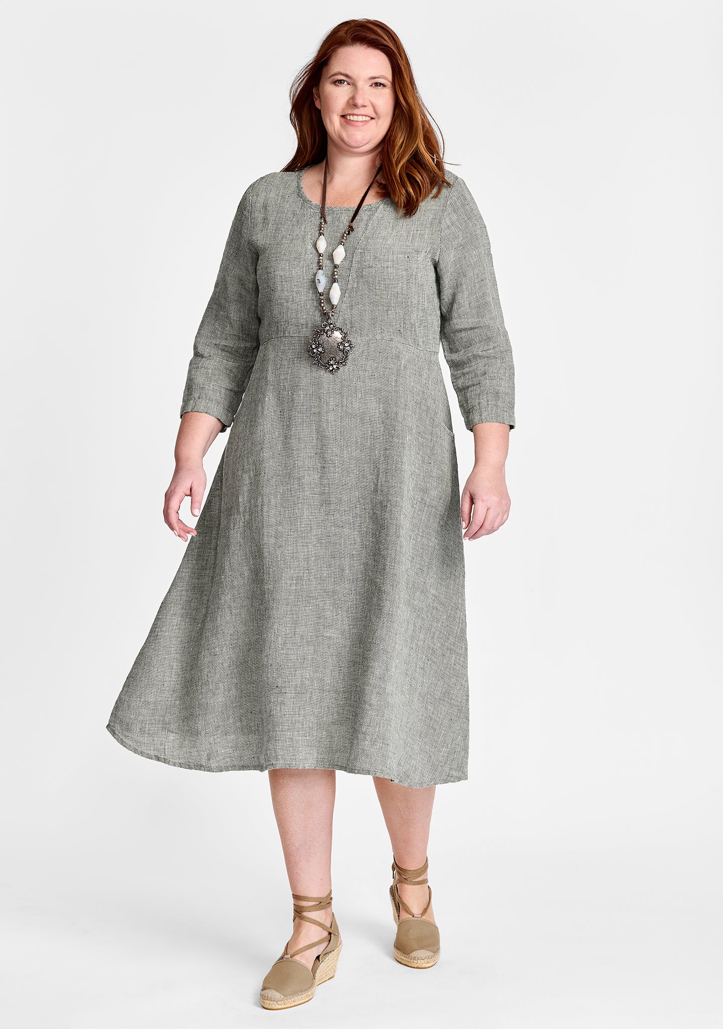 FLAX linen dress in grey