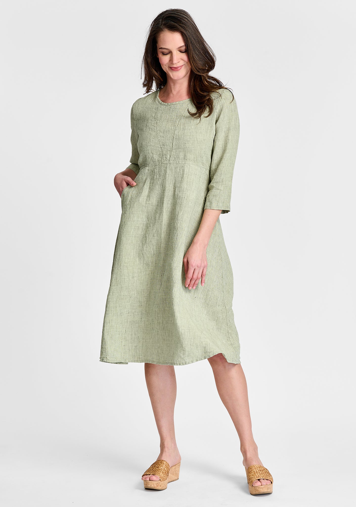 FLAX linen dress in green