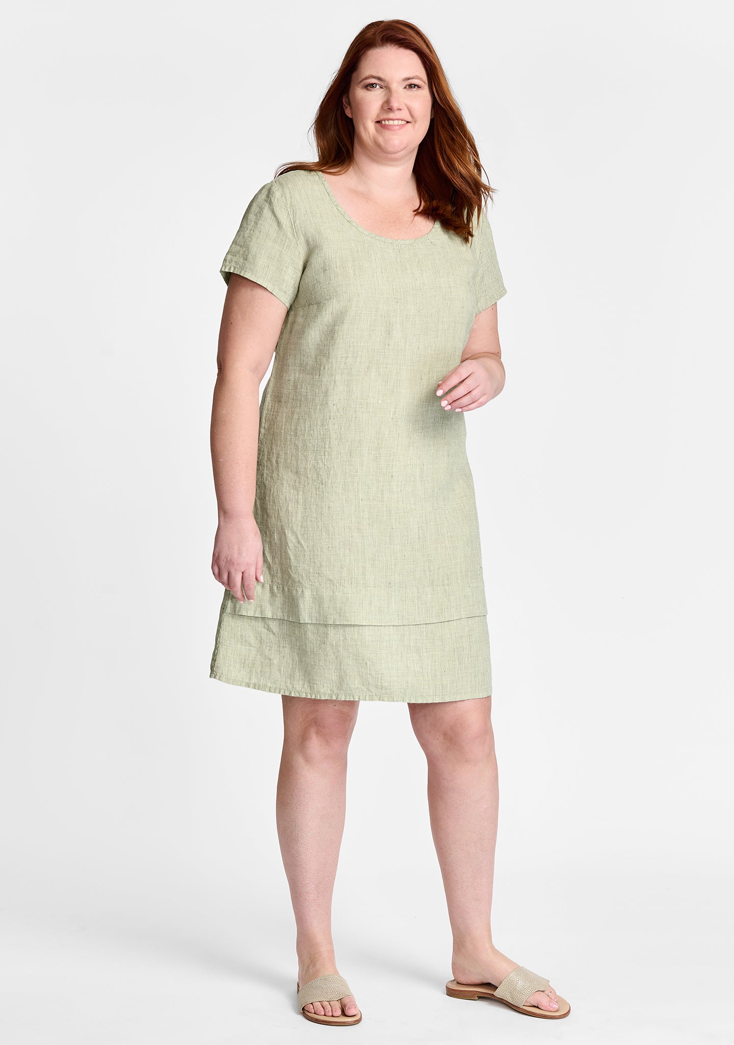 FLAX linen dress in green