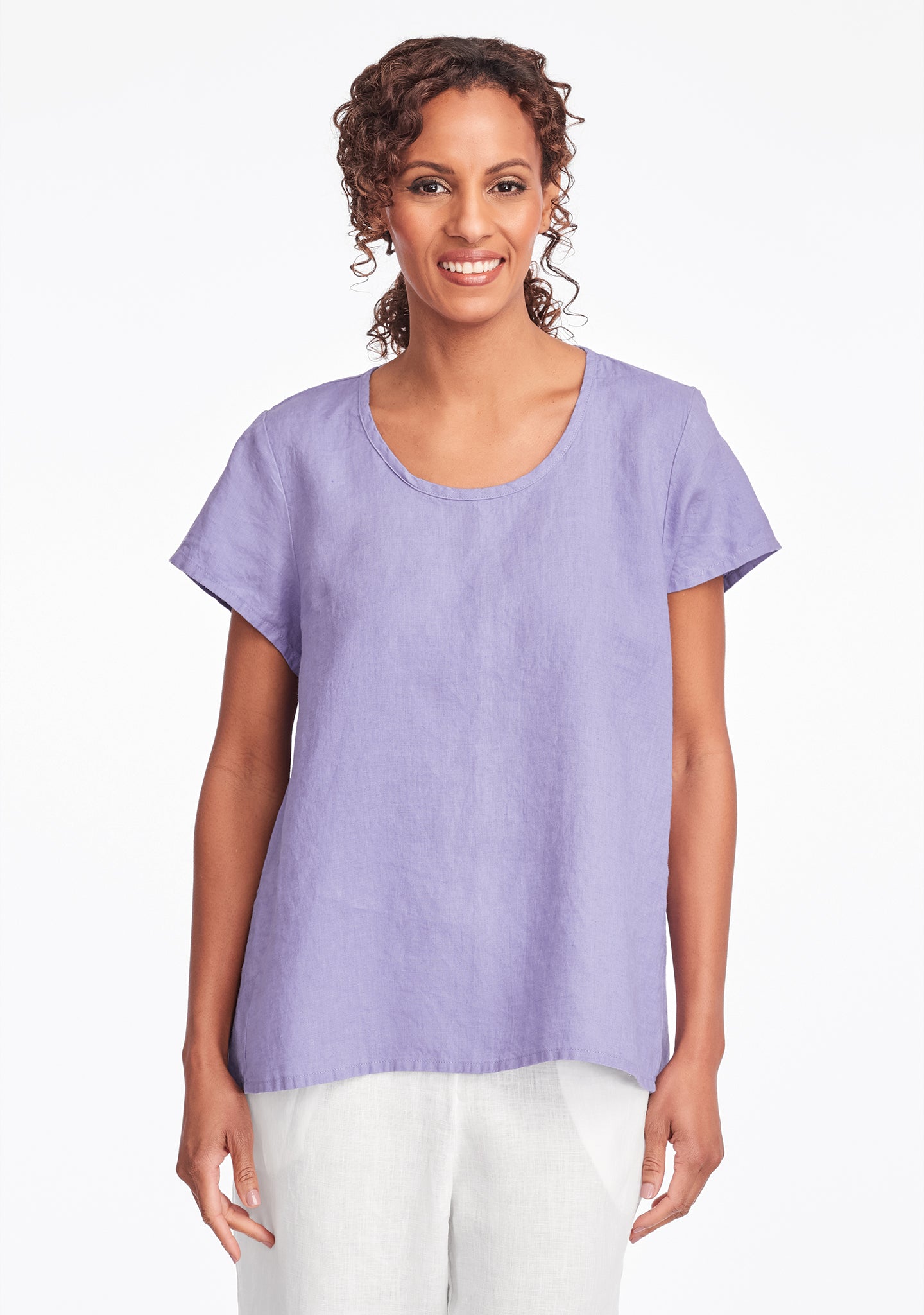 weightless tee linen t shirt purple