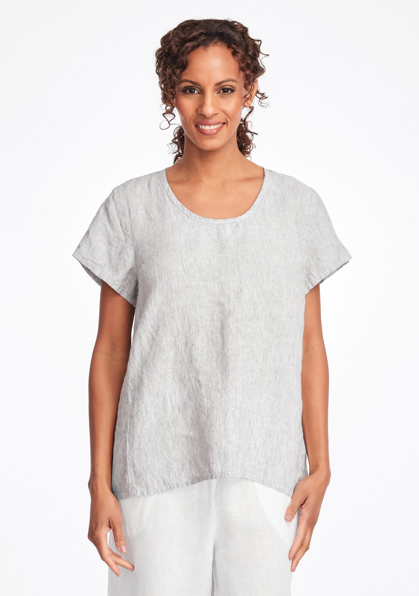 weightless tee linen t shirt grey