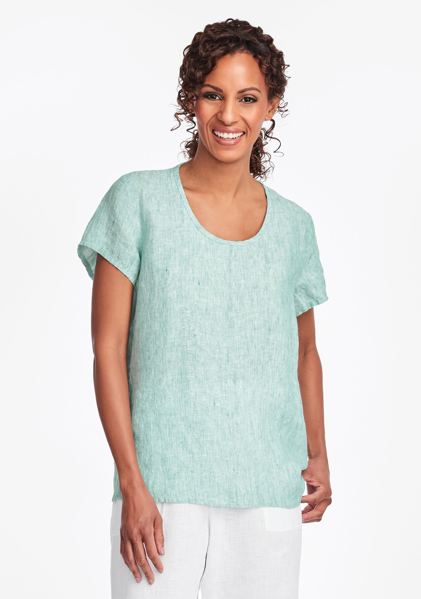 weightless tee linen t shirt green