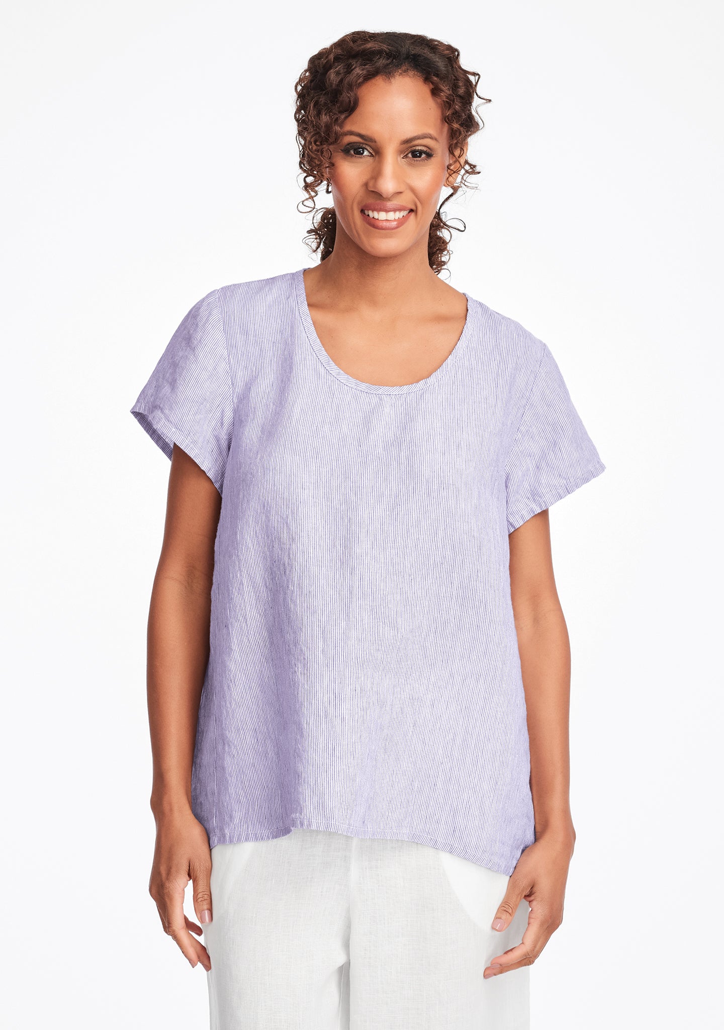 weightless tee linen t shirt purple
