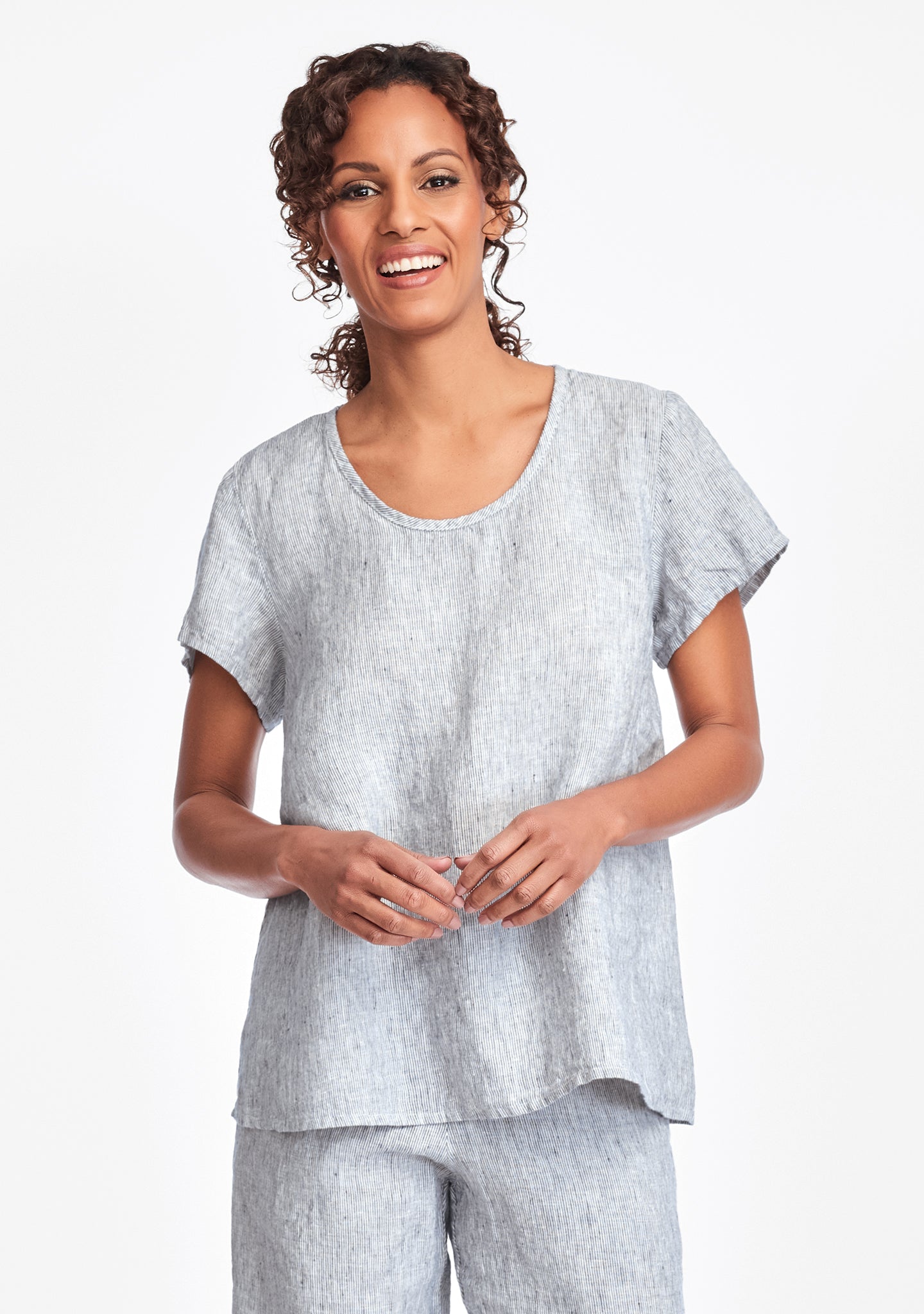 weightless tee linen t shirt blue