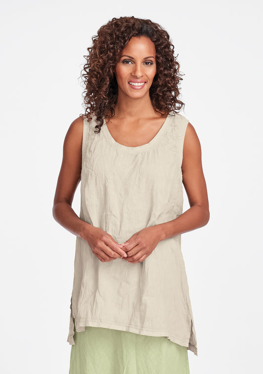 west side tunic linen tank top natural