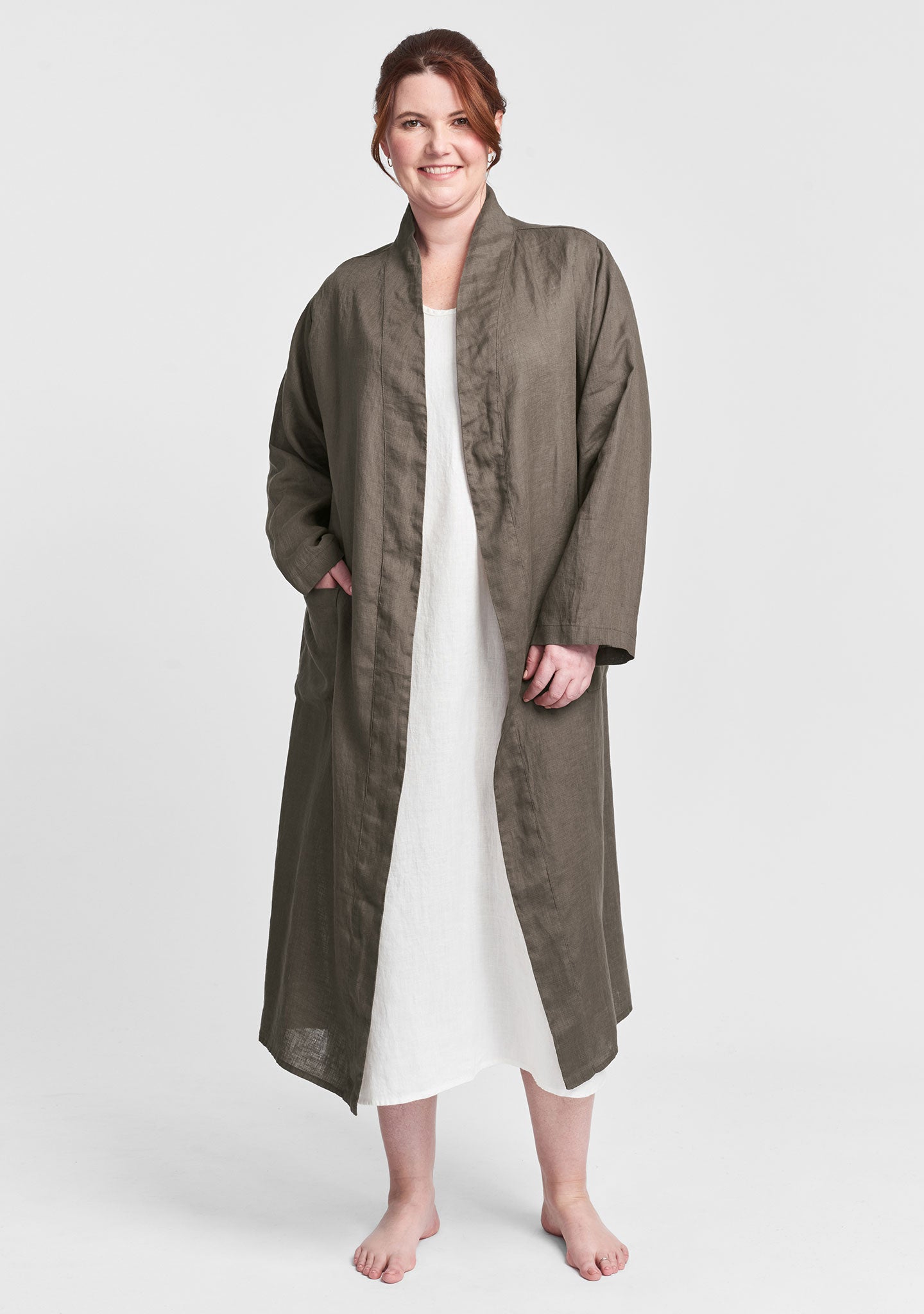 wrapper linen robe brown