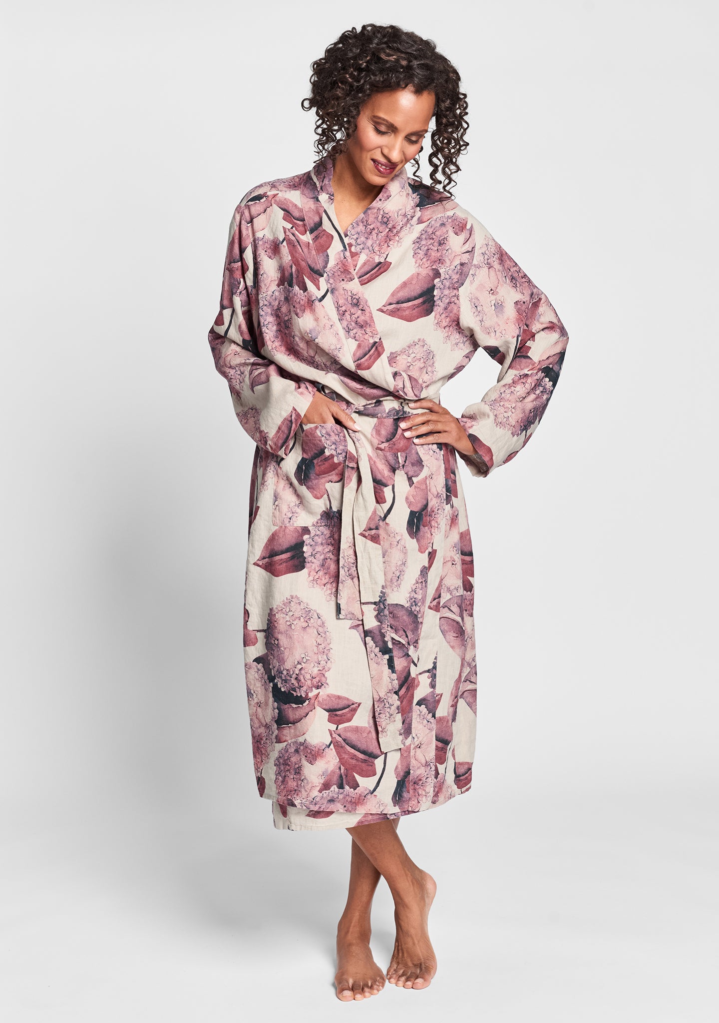 wrapper linen robe multi