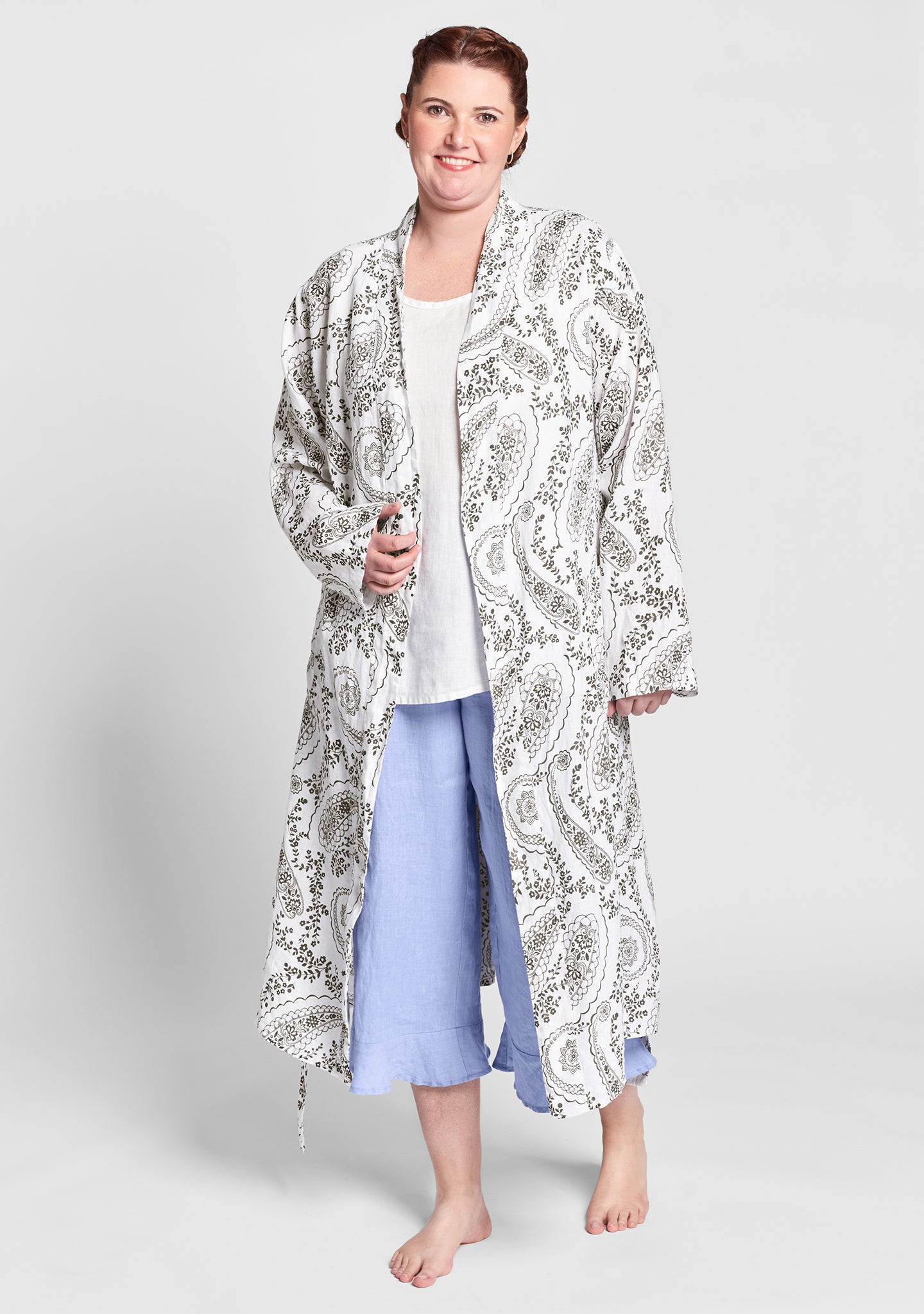 wrapper linen robe multi