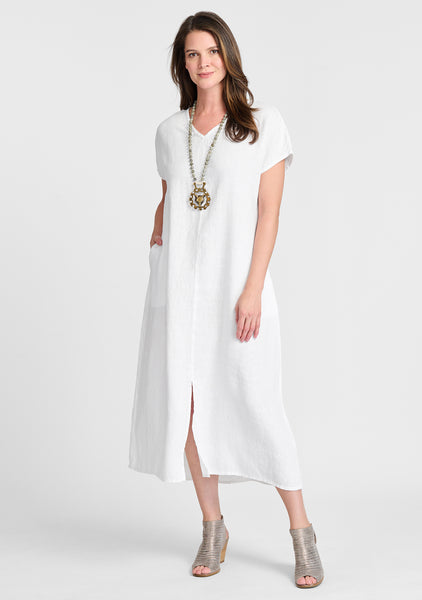 yara dress linen maxi dress white