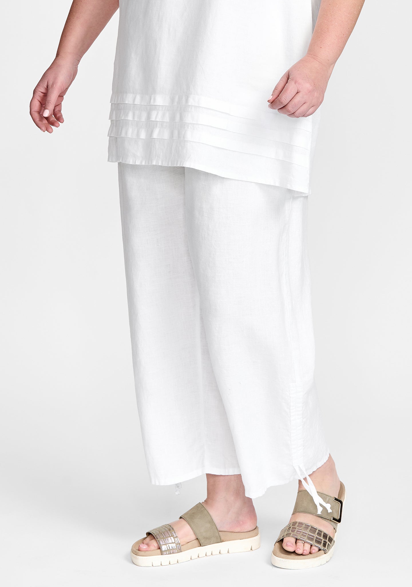 zen pant linen pants with elastic waist white