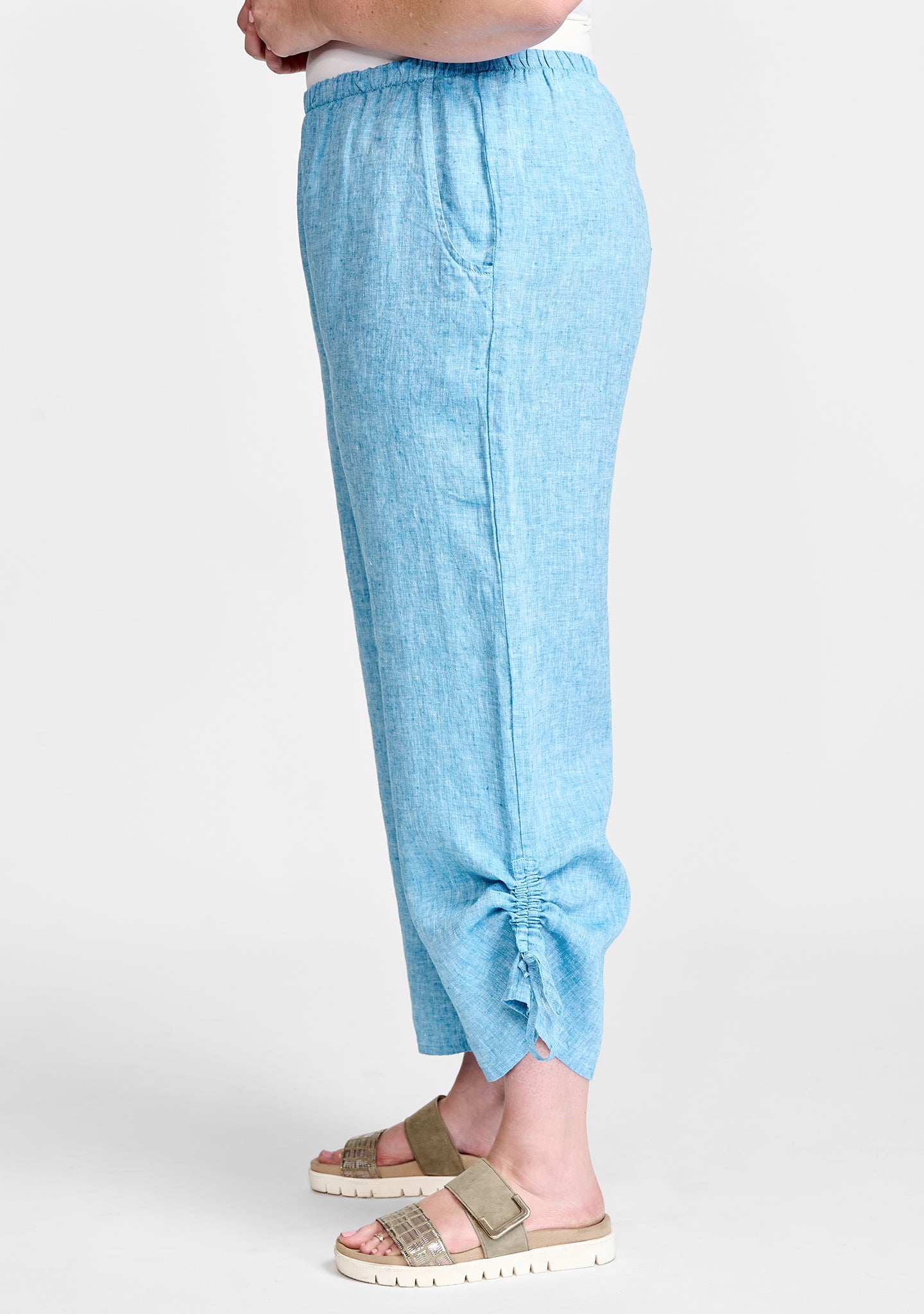 zen pant linen pants with elastic waist details
